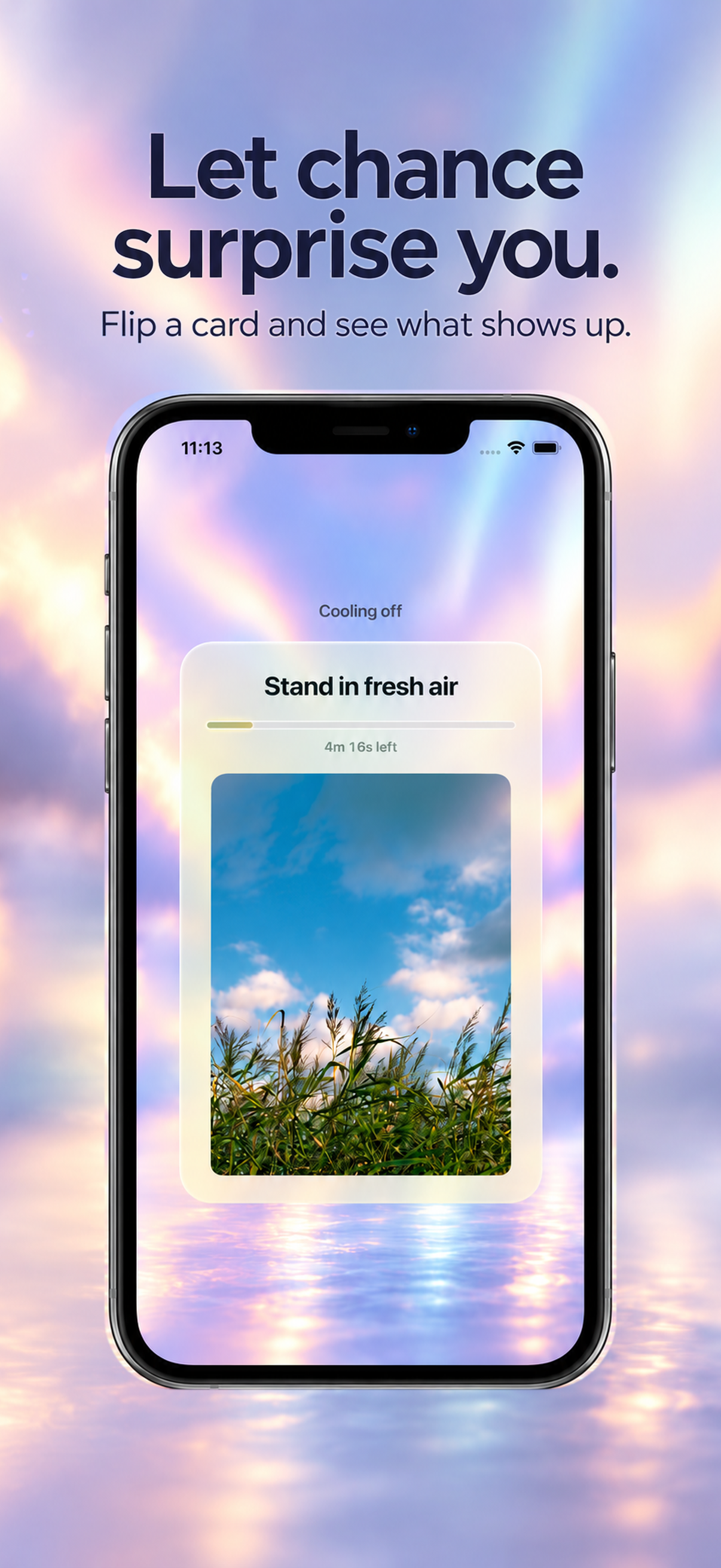 A Quanto card revealing a possibility with a photo and cooldown timer